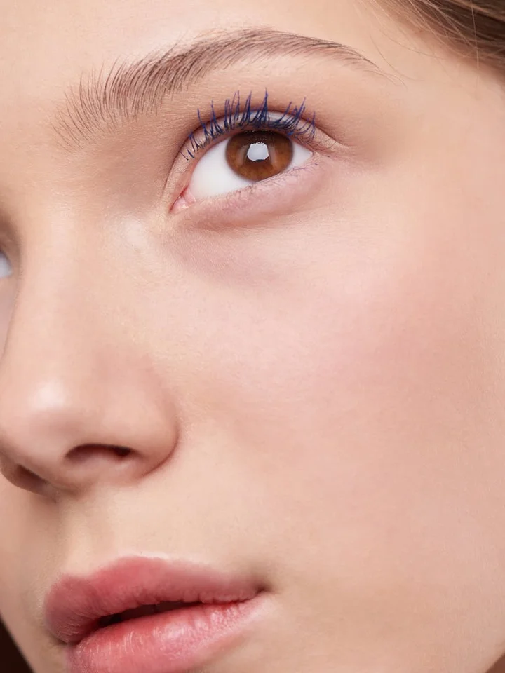 Close-up of smooth, hydrated skin around the eye area